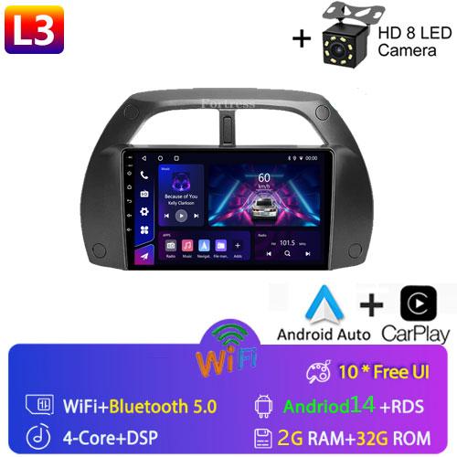 8G+128G CarPlay 2din Android AutoRadio GPS Multimedia Player for Toyota RAV4 Rav 4 2001 2002 2003-2006 DSP IPS 2 DIN Car Stereo