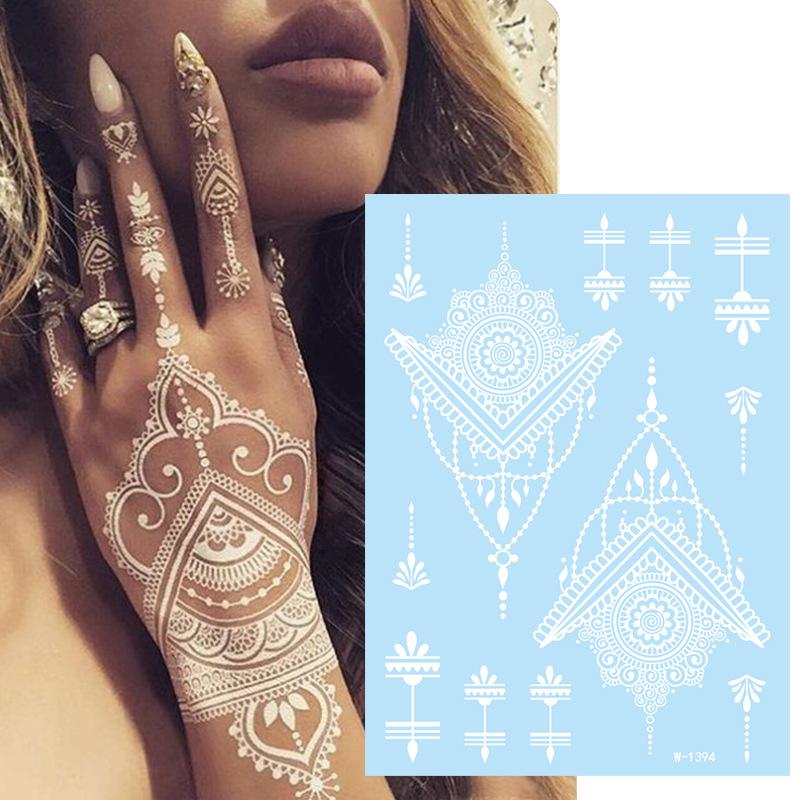 Tattoo Sticker White Lace Temporary Tattoo Wedding Henna Tattoo