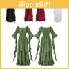 Stunning Renaissance Gothic Dress Women's Stage Costume In Black White Burgundy Green