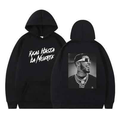 Fashionable Sweatshirt Cool Boy Pattern Front Back Prints Comfortable Outerwear Men's Warm Loose Winter Hoodie