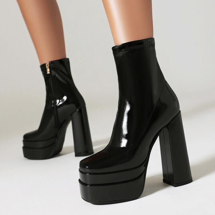 British Martin boots women's platform waterproof table autumn and winter new high heels thick heel small short boots