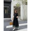 DIMANAF 2026 Plus Size New Dress Summer Women Lady Shirt Dress Floral Loose Beach Casual Long Dresses O-Neck Black