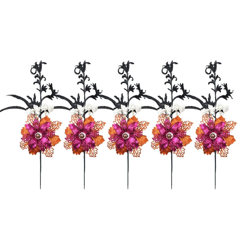 Halloween Decorative Picks with Black Bats and for Home Party Ornaments