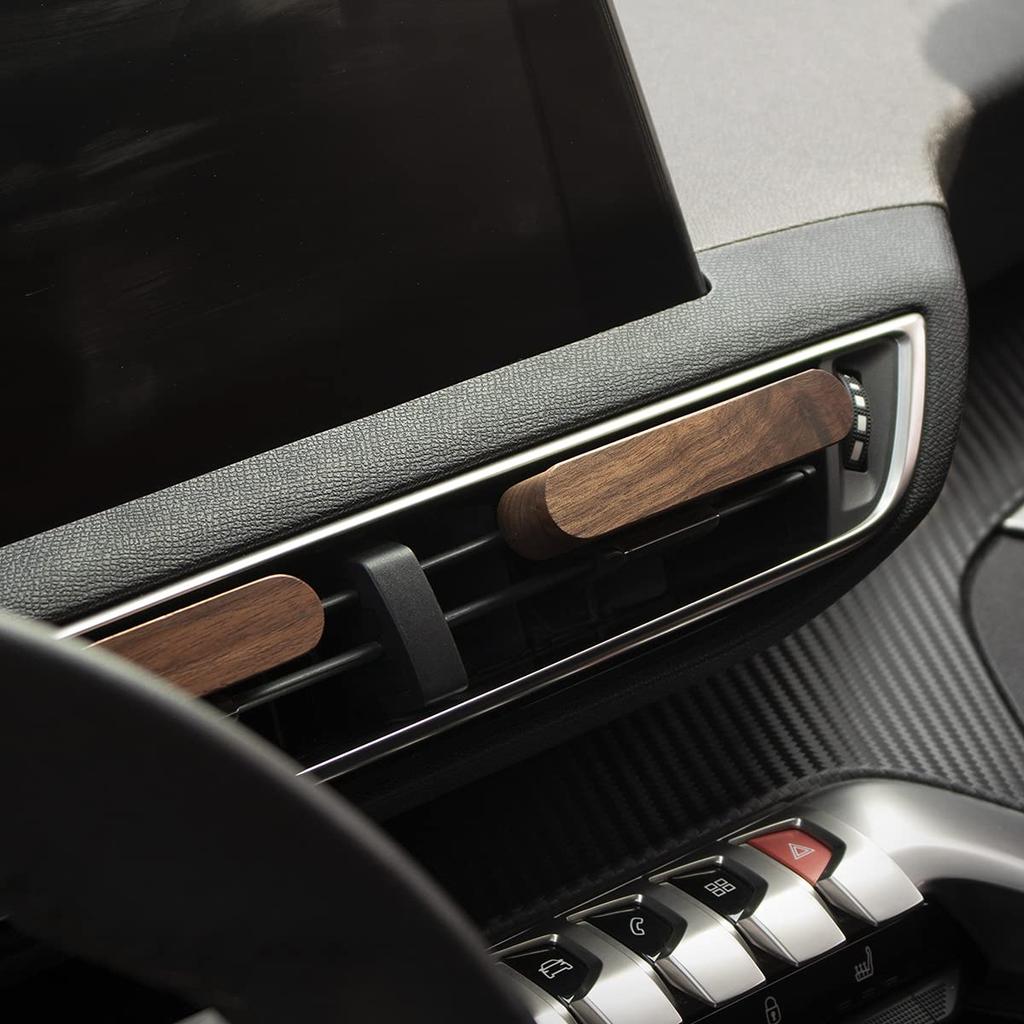 Iwoohome Aroma Klip do auta Přírodní dřevo Nádobka do auta Aroma Kámen Dřevo 2ks