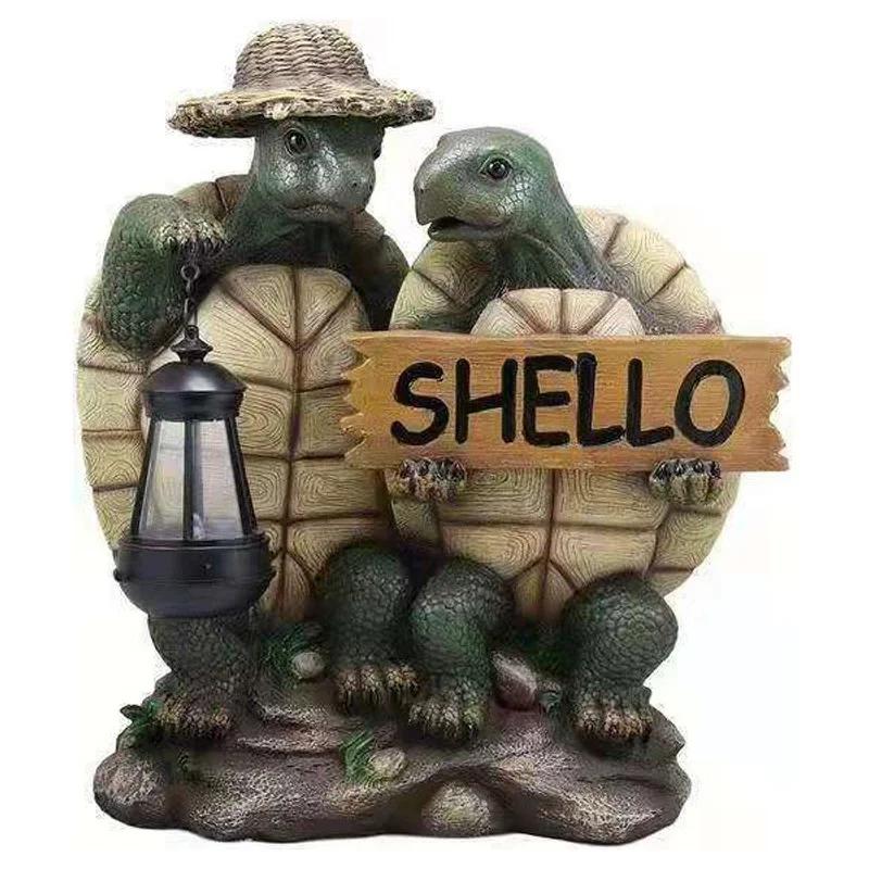 

Украшение для сада в виде путешествующей черепахи, украшение в виде черепахи, несущей фонарь, бессмертная черепаха, украшение из смолы