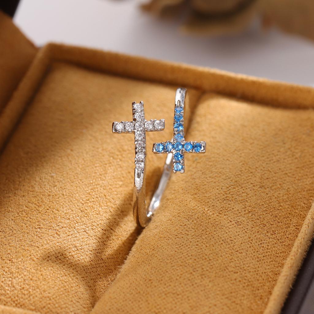 Adjustable Cross Rings for Women Inspiration Christian Ring Faith Hope Cross Ring Religious Jewelry
