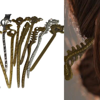 12 Stück Antike Messing Haarnadel für Damen Mädchen Galvanisierte Haarstäbchen Haarnadel Haarpflege Zubehör für Freizeit Formell