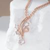 Shiny Natural Zircon Flower Pendant Necklace For Women Fashion  Rose Gold Color Ethnic Bridal Wedding Jewelry
