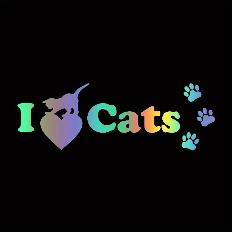 

LYKX Cat Lovers I Love Cat Stickers Vinyl Decals Cute Cat Animal Love Vinyl Car Stickers Window Glass 16CM X 5.4CM