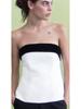 2025 Spring Women's European & American French Style One-Shoulder Bow Ribbon Color Block Bandeau Top