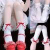 Womens JK Cute Sweet Crew Socks Ruffle Lace Ribbon Bowknot Princess Dress Socks