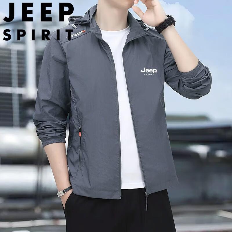 JEEP SPIRIT Men s Summer Outdoor Sun Protection Hoodie 2XL