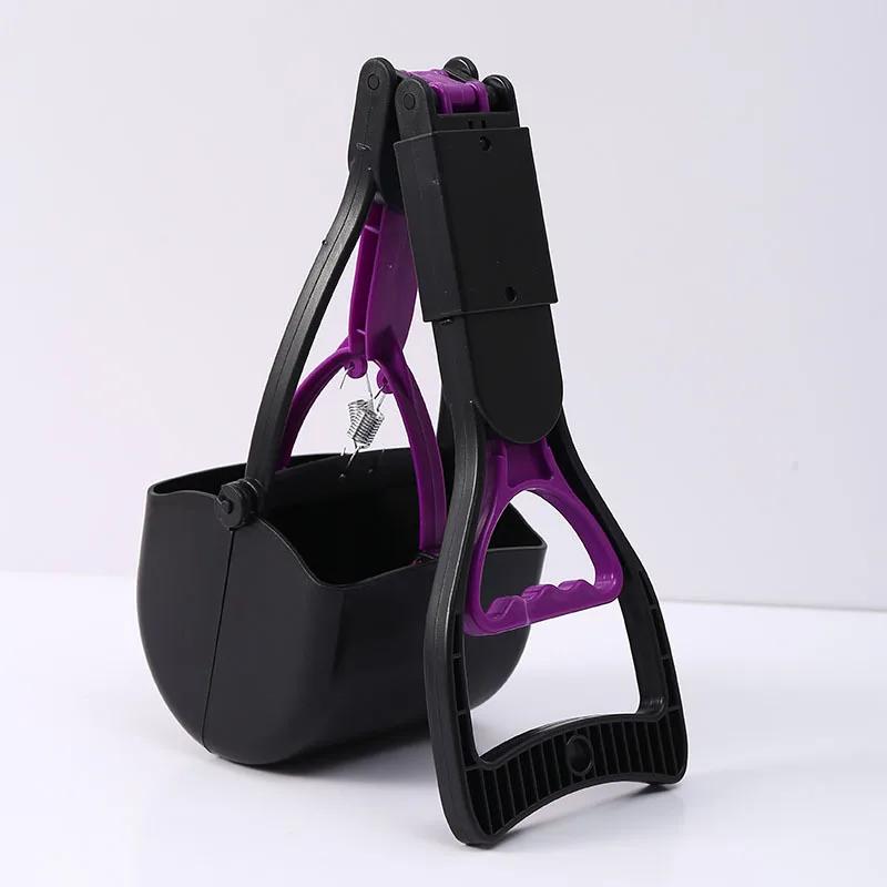 45CM Foldable Long Handle Dog Pooper Scooper, Sanitary Pet Waste Picker for Outdoor Clean Up