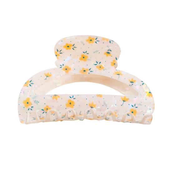 Hair Claw Floral Hollow Print Head Hair Design Back Clip Anti-slip Teeth A