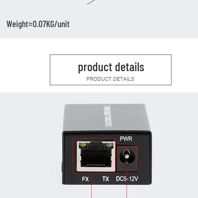 100 Megabit Mini Single-Mode Fiber Optic Transceiver, 1 Fiber, 1 Electrical, SC Port-A, Gigabit, Single-Fiber Pair