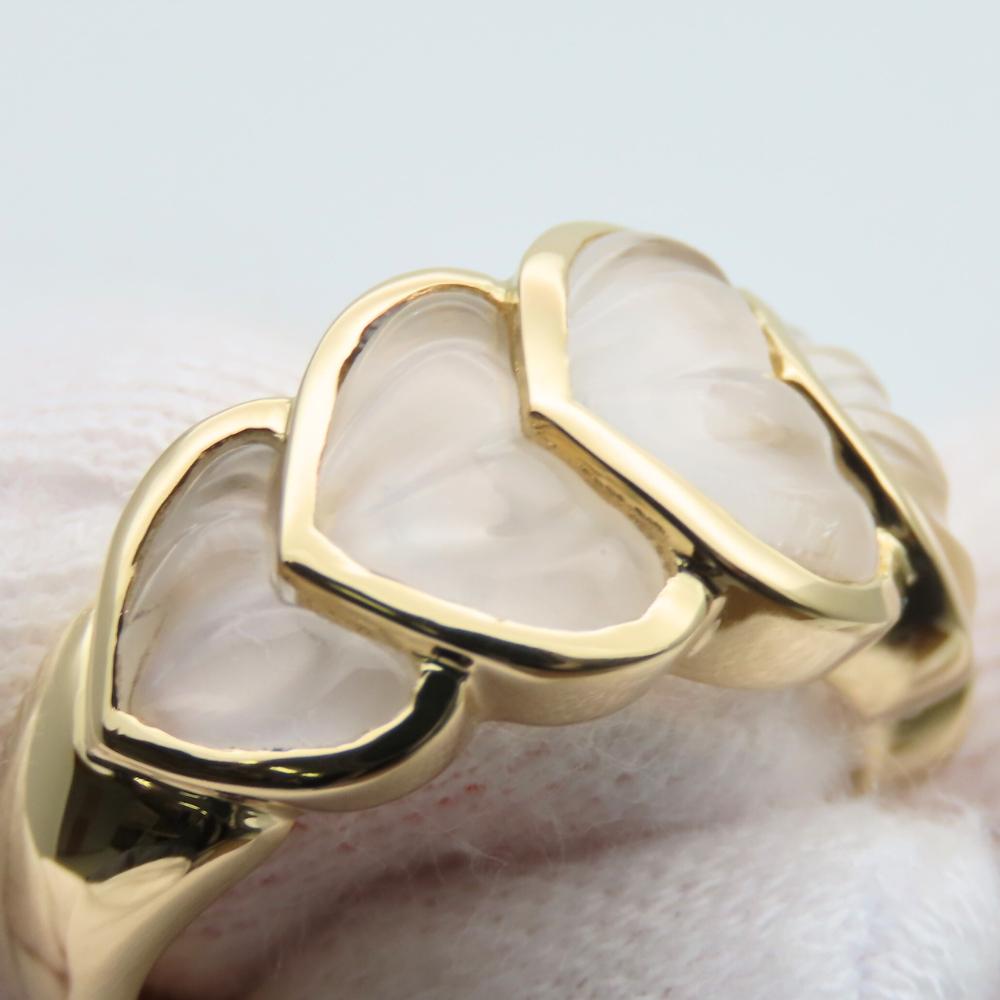 Used Boucheron Ring Rock Crystal EU#51 K18 Yellow Gold 8.8g Yellow Gold Jewelry