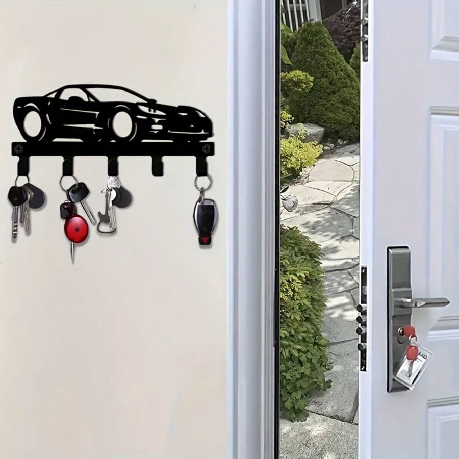 Metal Sports Car Key Hooks Wall Mounted Garage Decor Easy Installation