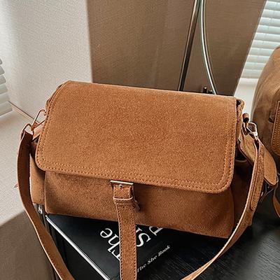 Temperament Casual Commuting Simple Messenger Bag Exquisite Fashion Suede 2025 New Autumn Women's Shoulder Bag