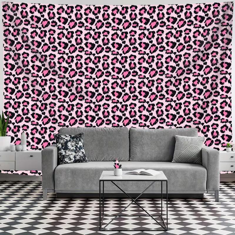 2D Animal Print Pink Leopard Wall Tapestry Living Room Art 47.2x31.5inch/120*80cm