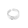 Elegant S925 Silver Candy Wave Pattern Hollow Geometric Ring For Women Fashion