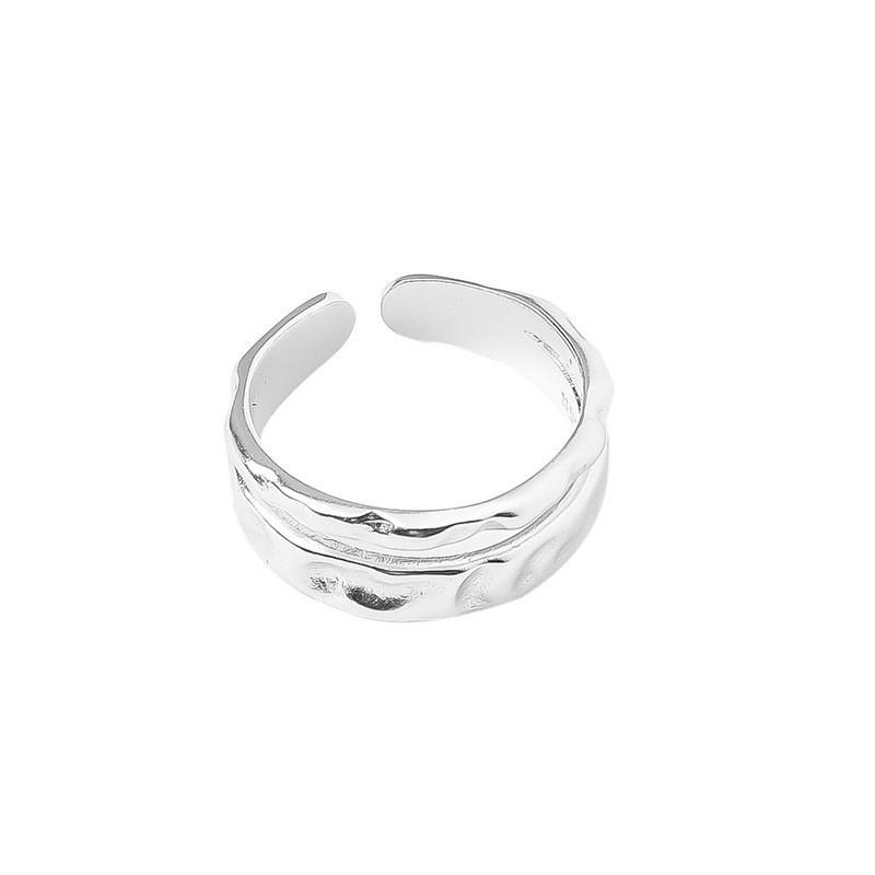 Elegant S925 Silver Candy Wave Pattern Hollow Geometric Ring For Women Fashion