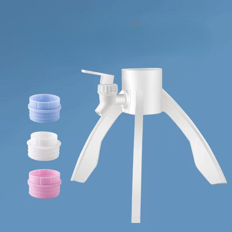 

1pc Simple Water Dispenser Triangular Bracket Bucket Water Outlet Bracket Inverted Bracket with 3 Connectors білий