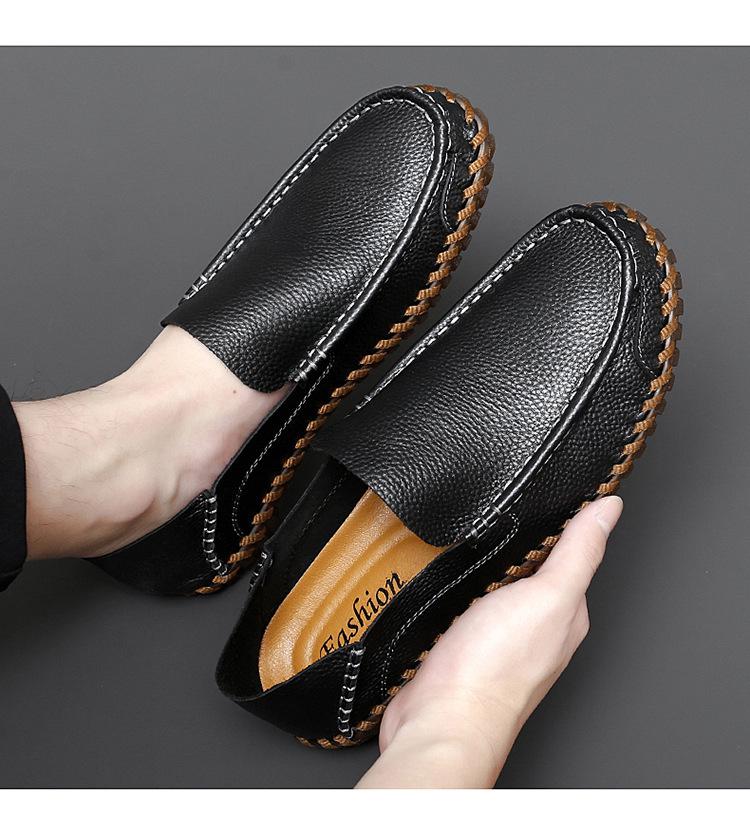 Breathable Men's Slip-On Loafers - Soft Rubber Sole for Spring/Autumn