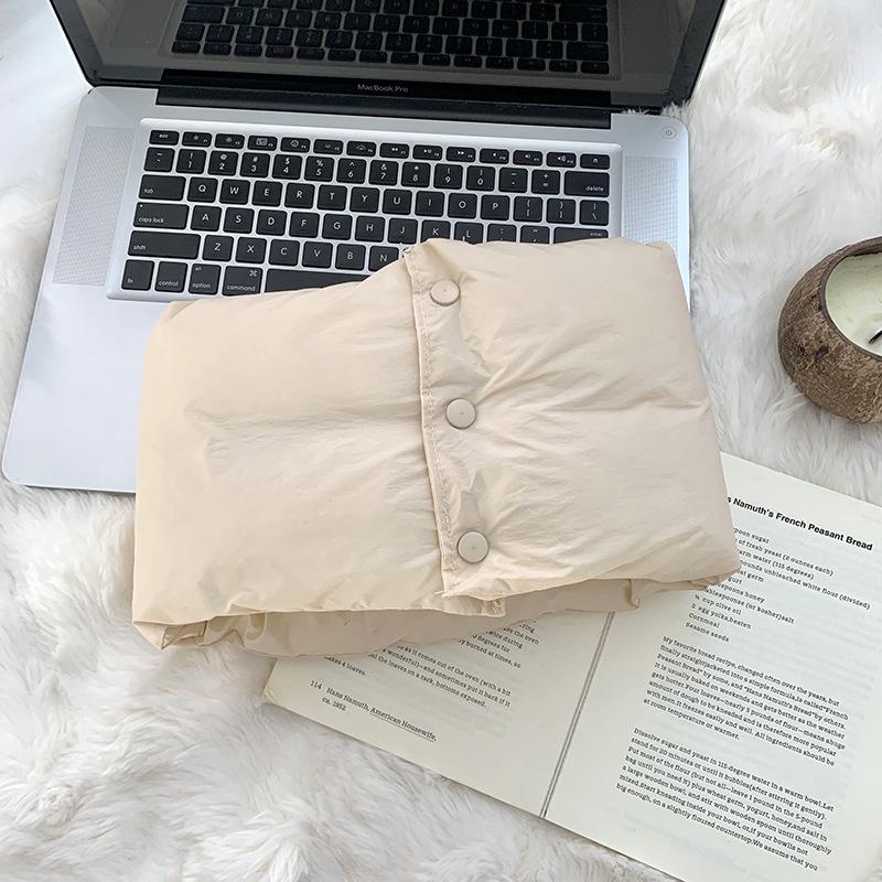 

Neck cover women s high-end sense autumn and winter new solid color thickened warm cotton-filled snap button neck cover scarf бежевый