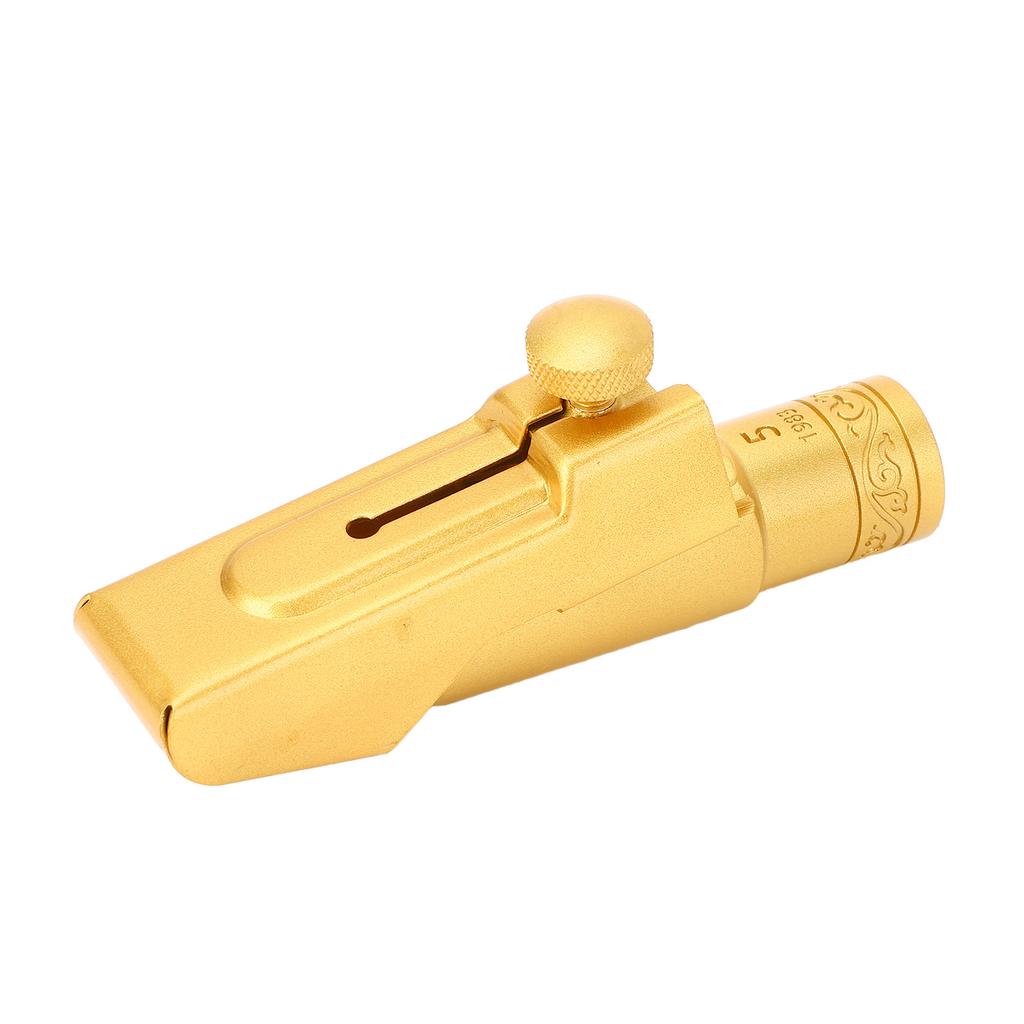 Alto Saxophone Mouthpiece with Cap Ligature Brass Metal Eb 5C Replacement for Professionals Beginner Frosted Slide Cover