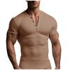 Men's T-shirt Summer Running Sports Fitness Clothes Muscle Slim Fit Short Sleeve T-shirt V-neck Casual Tops Male T Shirt