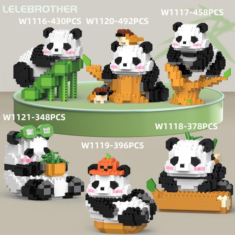 Compatible LEGO Panda Building Blocks Micro-Model Ornament Educational Toy for Kids