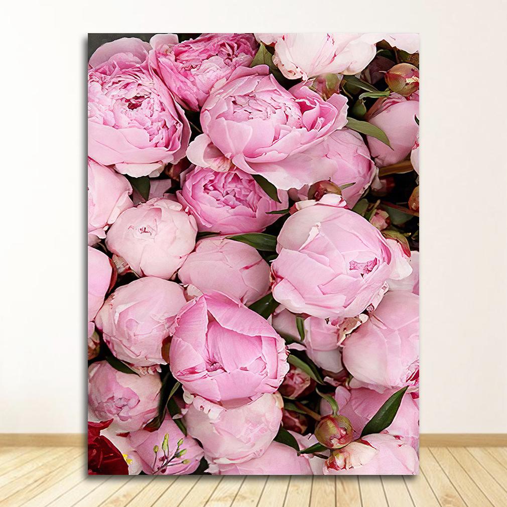 Wall Art Picture For Living Room Home Decoration Canvas Painting Nordic Decor Elegant Peony Flower Phrase Poster And Print