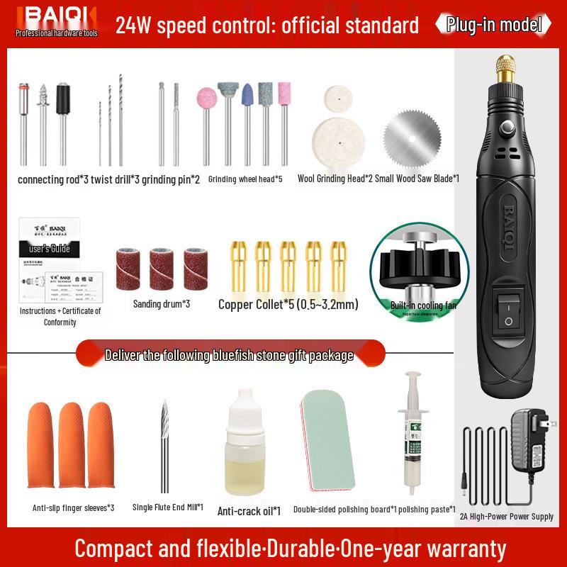 

Electric Handheld Polisher & Grinder Set for Wood Carving and Stone Scraping