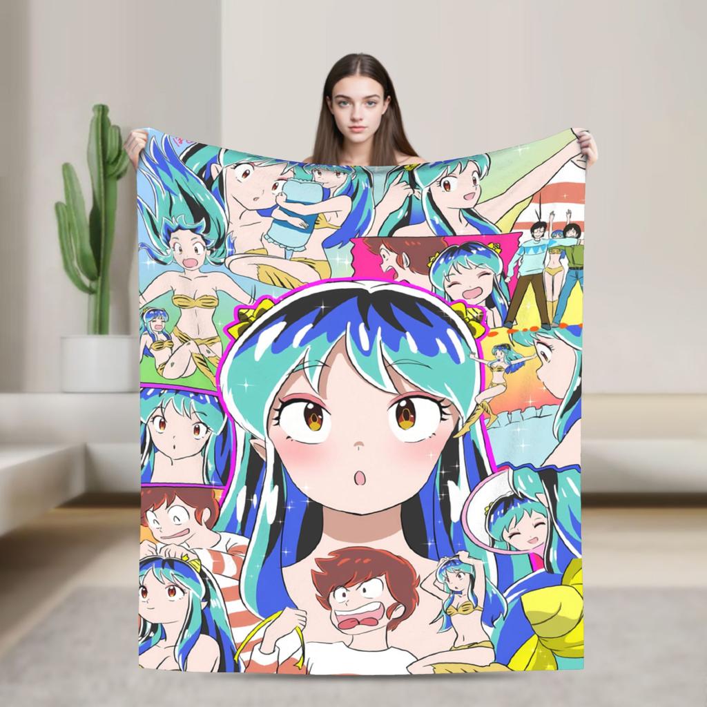 Urusei Yatsura Anime Super Soft Blanket  Boy Girl Plush Throw Blanket Street Trend Home Decor Flannel Bedspread Sofa Bed Cover