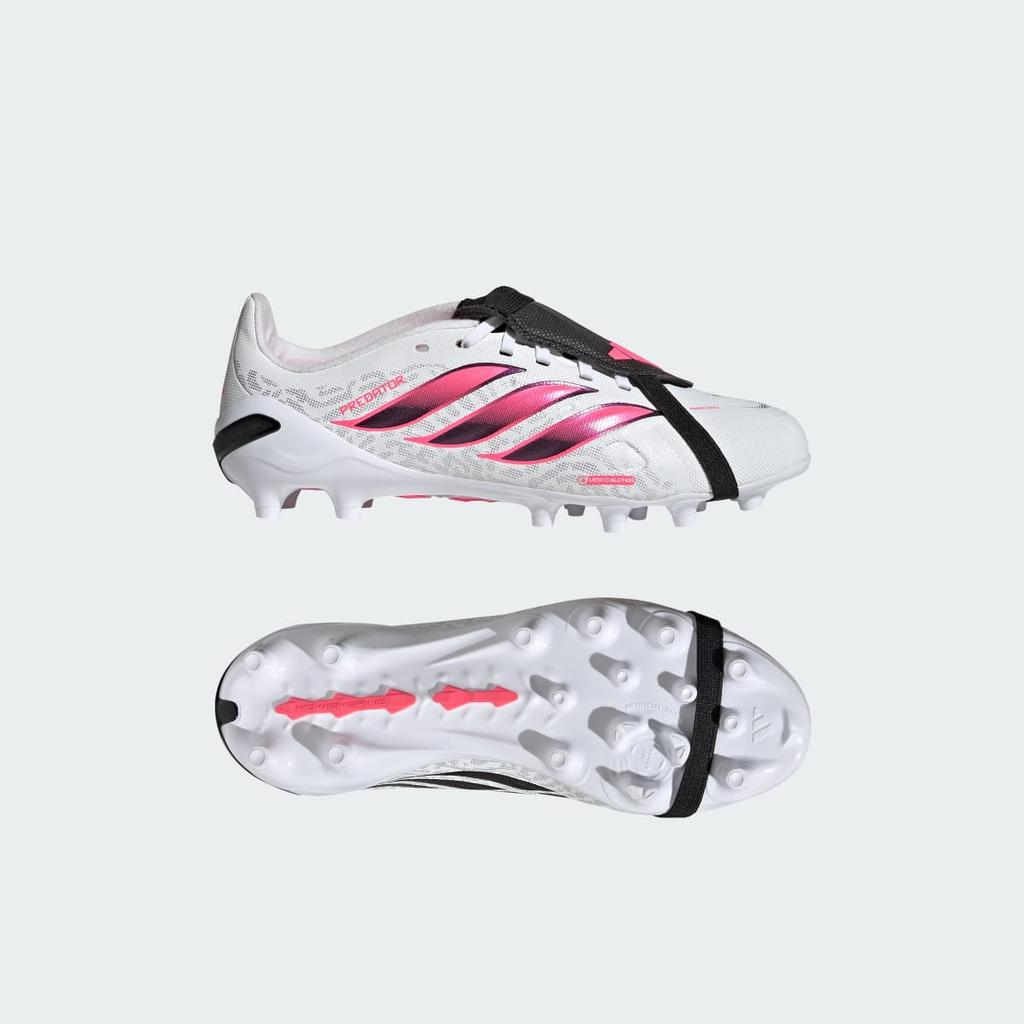 adidas Predator League Fold-Over Tongue Artificial Ground Football Boots Kids IH2105 Kids' Performance Sports Shoes Cloud White / Solar Turbo / Core B