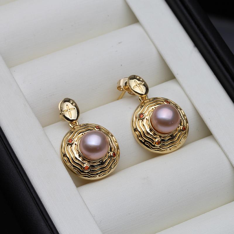 

Real Freshwater Big Pearl Earrings For Women,Indian Natural Pearl Earrings Fine Jewelry Wife Mother Birthday Gift White Black
