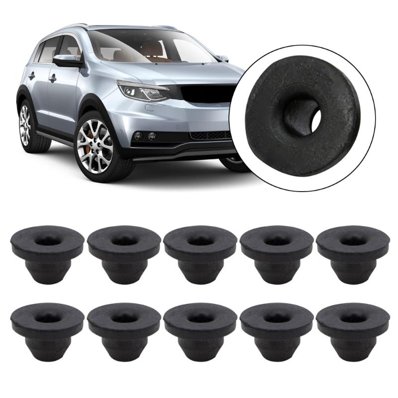 Washer Bottle Pump Grommet Rubber Service Set, 10 Piece Flanged Repair Parts for Windshield Washer System Work, Reference 443955465