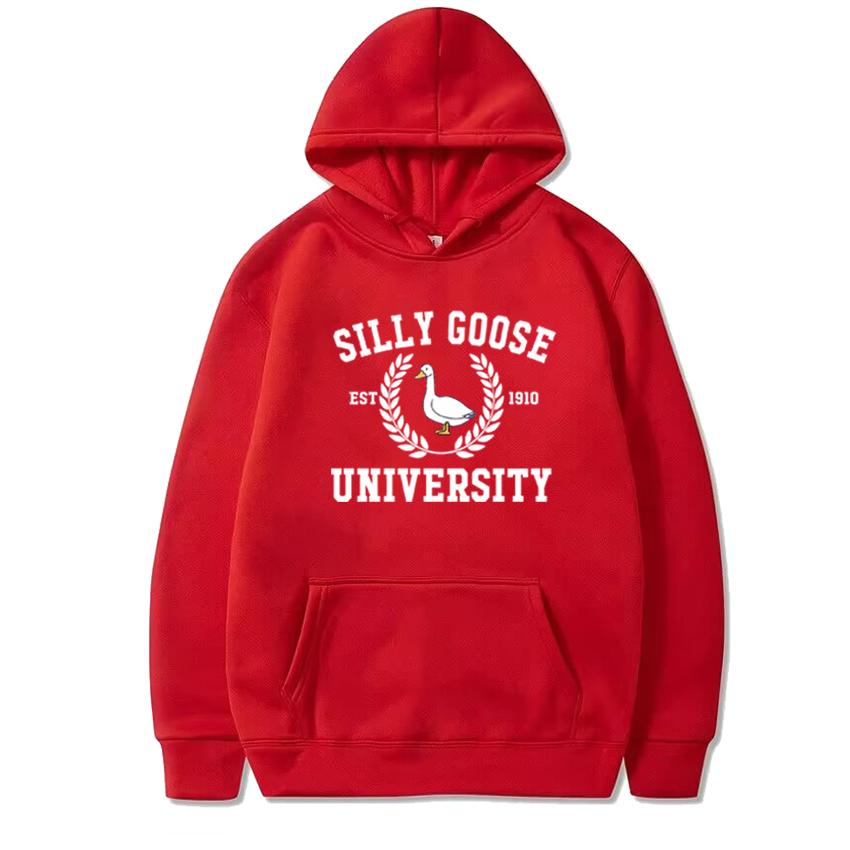 2025 New Funny Silly Goose University Printed Hoodies Unisex Harajuku Fashion Pullovers Men Women Casual Long Sleeve Sweatshirt