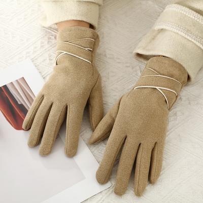 Winter Cycling Warm Gloves Trendy Elegant Imitation Cashmere Full Finger Gloves Outdoor Riding Cycling Travel Warm Mittens