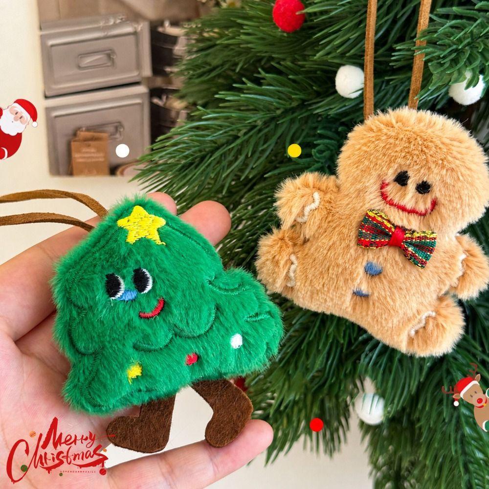4PCS Anti-Lost Design Plush Keychain Handbag Pendant Santa Claus Pendant  Xmas Gift