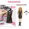 Pink Wardrobe with 10pcs Hangers Playset Doll Accessories Fashion Toys Fold-out Rack Portable Closet Birthday Christmas Gift