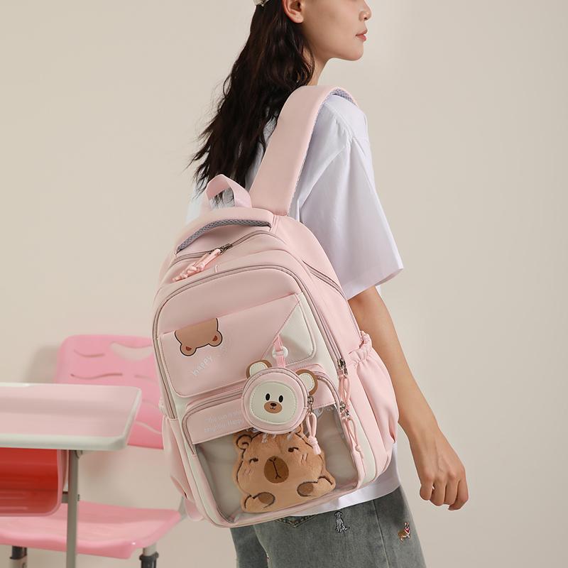 Grade 3-5-6 Student Schoolbag Women's Large Capacity Backpack Cartoon Printed Backpack