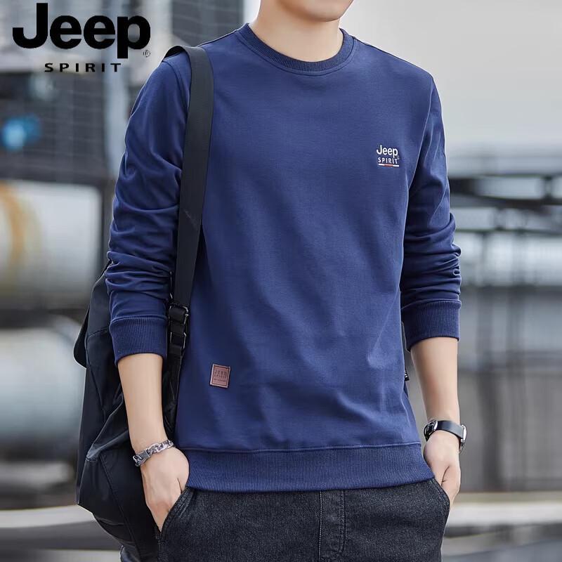 

JEEP SPIRIT Men s Round Neck Loose Long Sleeve Sweatshirt 3XL
