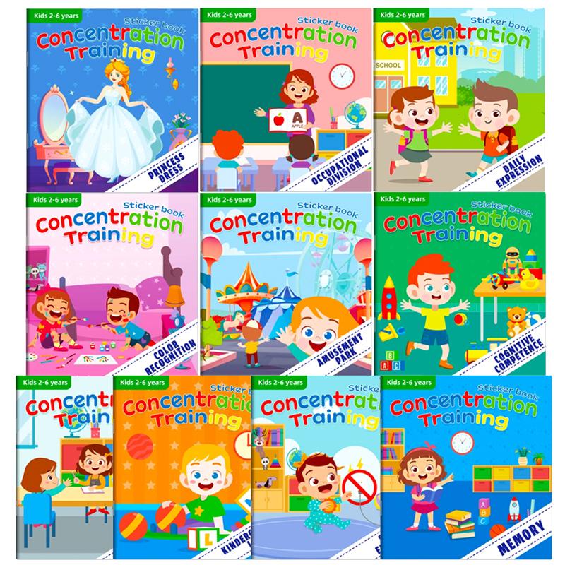 Set di Libri di Adesivi 10/20 pezzi Scena Multipla Gioco Puzzle Fai da Te Giocattoli Montessori per Bambini Apprendimento Educativo Giocattoli Classici per Bambini