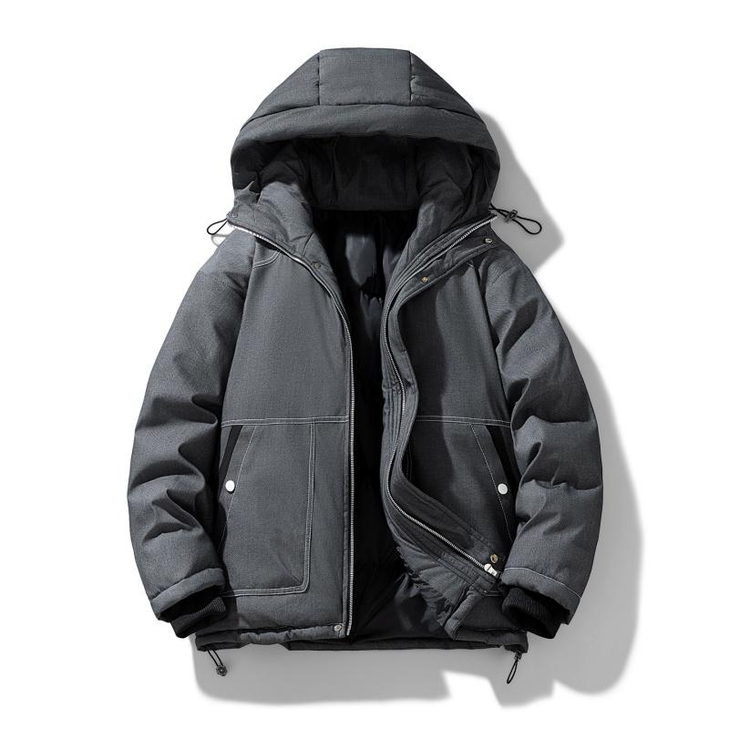 

Cowboy Cotton Clothes, Loose Autumn and Winter Cotton Clothes, Men s Cotton Clothes, Versatile, Windproof, Warm, Thick, Cold Proof, Waterproof L серый