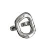 Ring im koreanischen Stil aus S925 Silber mit geometrischem Durchbruchmuster, unregelmäßig, Vintage für Damen - Schwerindustrielles Temperament, verstellbarer schlichter Ring für den Zeigefinger.