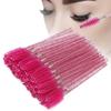 50pcs Nylon Makeup Brush Mascara Wands Eyelash Eyebrow Disposable Portable BrushRose Red