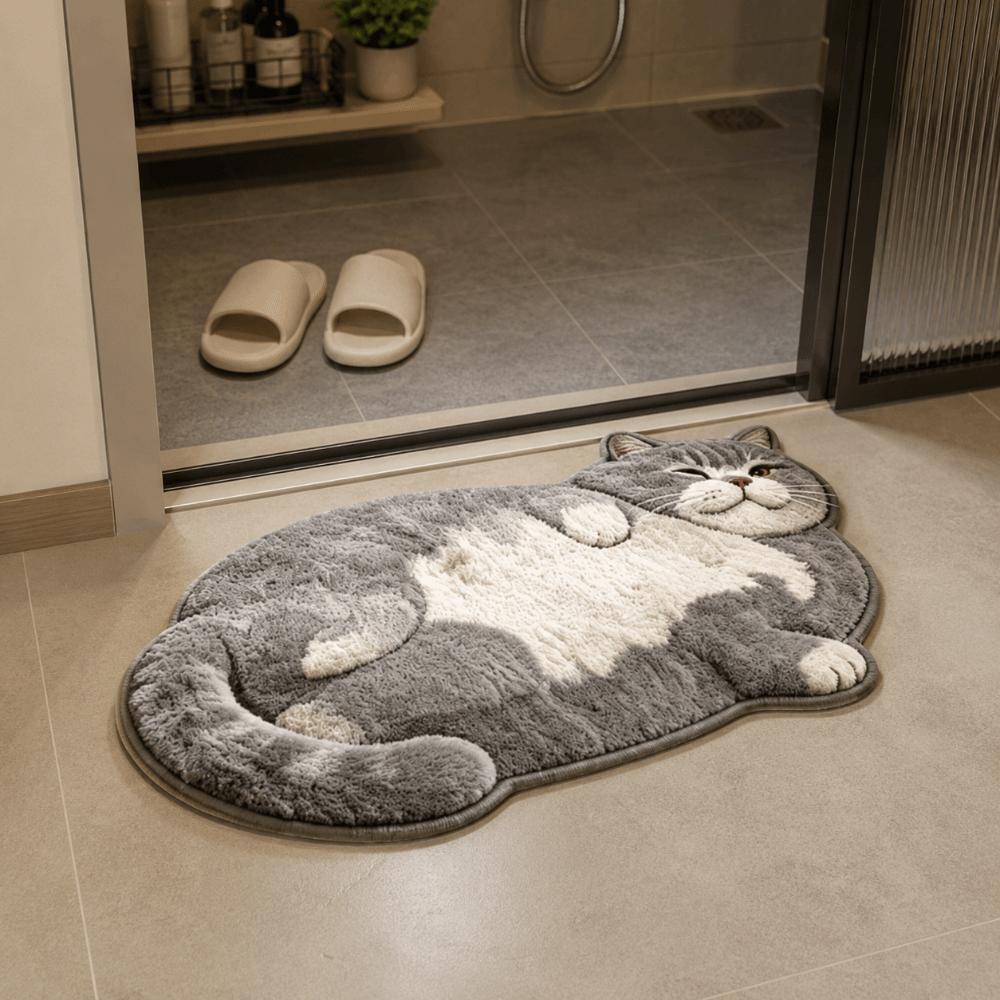 Easy To Clean Cat-Shaped Area Rug Non-Slip Cartoon Carpet Soft Home Decor Carpet Living Rooms