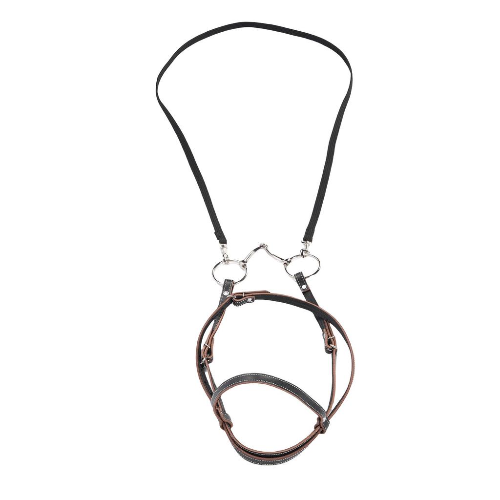 Horse Bridle with Rein Adjustable Size Cowhide Sturdy Comfortable Horse Headstall for Riding