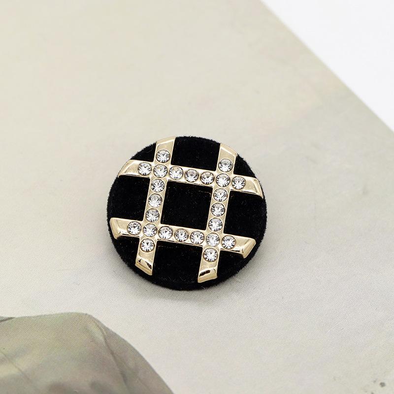 6Pcs Luxurious Design Inlaid With Rhinestones Metal  Button For Clothing Coat Skirt Clothing Accessory High Qulity Glod Black